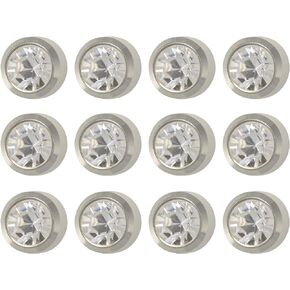 Caflon Surgical Steel White Stone Color 4mm Ear Piercing Earring Studs 12 Pair White Metal