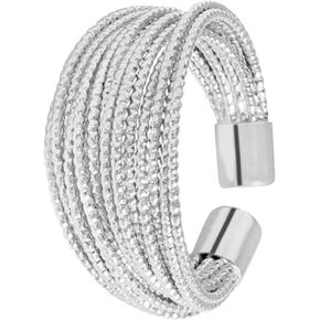Statement Adjustable Ring For Women Multi Layer Strand Unique Ring Wrap Minimalist Fashion Silver Rings Jewelry