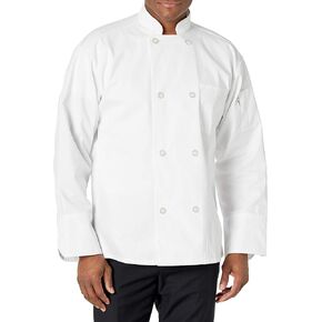 Unisex 7/8 Sleeve Chef Coat Cook Jacket with 8 Buttons