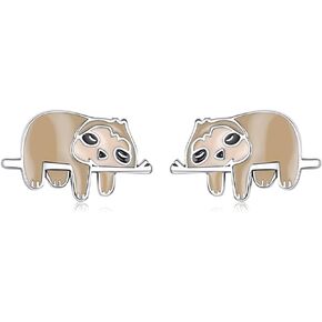 Sloth Earrings - Sloth Gifts, Sloth Earrings for Girls, 925 sterling silver Earrings, Sloth Earrings for Women, Animal Stud Earrings, Sloth Jewelry, Sloth Gifts for Girls