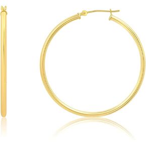 ابتسامة فضية 14 قيراط أقراط دائرية لا نهاية لها من الذهب الأصفر | أقراط أنبوبية خفيفة الوزن | أقراط دائرية جذابة| اختيار مثالي للذكرى السنوية وعيد الميلاد لها | قياس 2.25 ملم in Kuwait