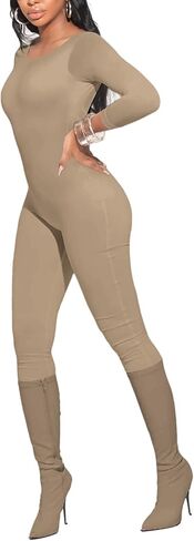 Elselect إمرأة مثير مفتوح الظهر كم طويل أسفل السراويل رومبير Bodycon مضلع بذلة in Kuwait