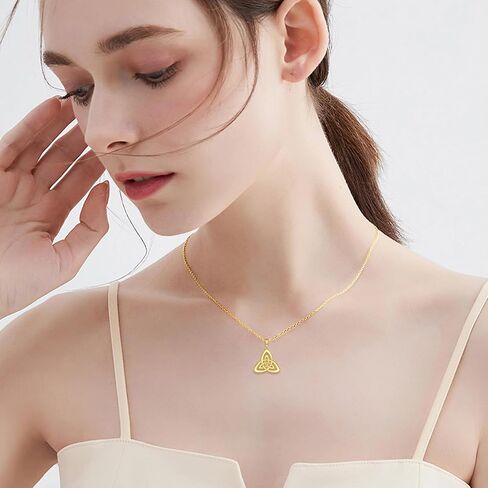 14K Gold Celtic Knot Necklace for Women Amulet Pendant Irish Jewelry Birthday Gifts for Wife Daughter Mom in Saudi Arabia