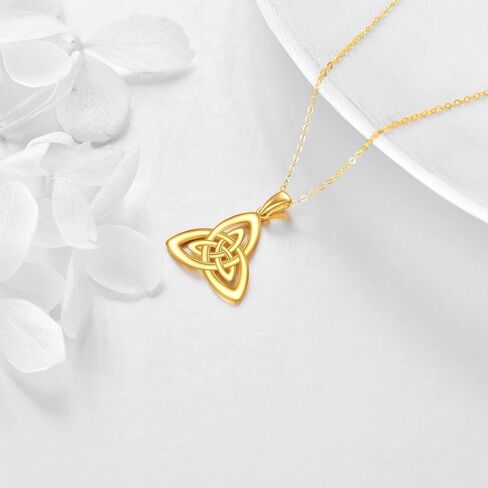 14K Gold Celtic Knot Necklace for Women Amulet Pendant Irish Jewelry Birthday Gifts for Wife Daughter Mom in Saudi Arabia