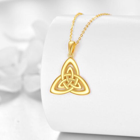14K Gold Celtic Knot Necklace for Women Amulet Pendant Irish Jewelry Birthday Gifts for Wife Daughter Mom in Saudi Arabia