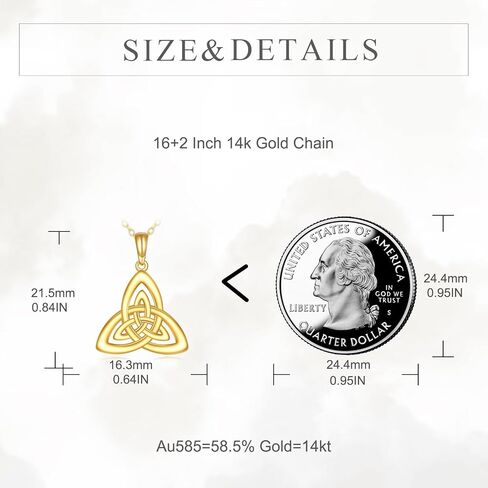 14K Gold Celtic Knot Necklace for Women Amulet Pendant Irish Jewelry Birthday Gifts for Wife Daughter Mom in Saudi Arabia