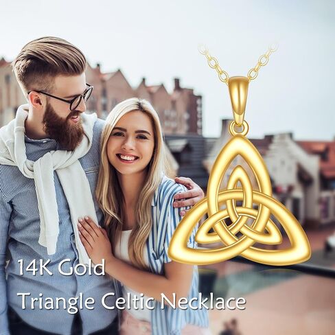 14K Gold Celtic Knot Necklace for Women Amulet Pendant Irish Jewelry Birthday Gifts for Wife Daughter Mom in Saudi Arabia