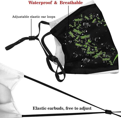 Dragonfly Heart Irish Shamrock Heart Clover St. Patrick Day Gift Face Mask Reusable Scarf St. Patrick's Day Windproof Balaclava for Men Women & Adults in Kuwait