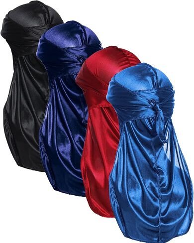 Silk Durag for Men Waves Silky Extra Long Tail Wide Straps Designer Du-rag Do Rags for Waver in Saudi Arabia