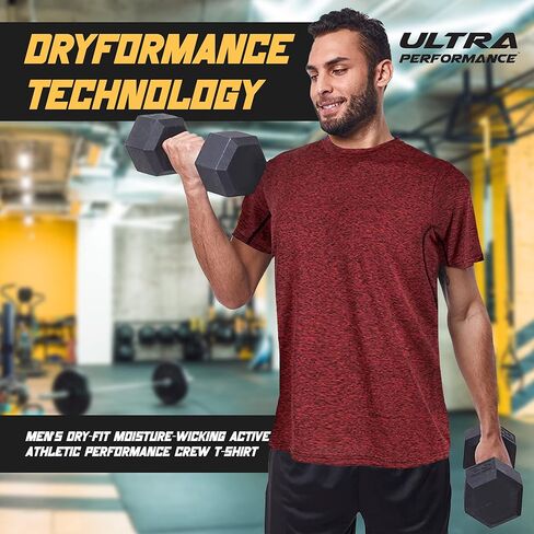 عبوة من 5 تي شيرتات جافة للرجال، تي شيرت للرجال يمتص الرطوبة in Kuwait