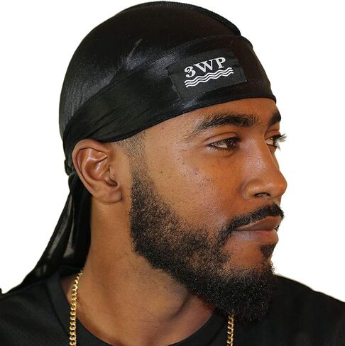 Silk Durag for Men Waves Silky Extra Long Tail Wide Straps Designer Du-rag Do Rags for Waver in Saudi Arabia