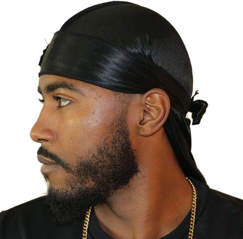 Silk Durag for Men Waves Silky Extra Long Tail Wide Straps Designer Du-rag Do Rags for Waver in Saudi Arabia