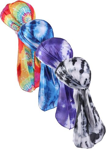 Silk Durag for Men Waves Silky Extra Long Tail Wide Straps Designer Du-rag Do Rags for Waver in Saudi Arabia
