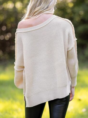 CUPSHE Women Crewneck Sweater Tops Long Sleeves Top Knit Pullover Casual Sweater Casual in Saudi Arabia
