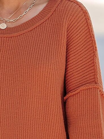 CUPSHE Women Crewneck Sweater Tops Long Sleeves Top Knit Pullover Casual Sweater Casual in Saudi Arabia