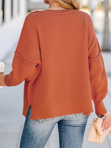 CUPSHE Women Crewneck Sweater Tops Long Sleeves Top Knit Pullover Casual Sweater Casual in Saudi Arabia