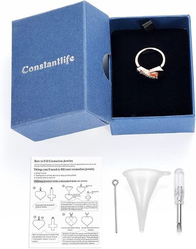 Constantlife خواتم الحرق للرماد للنساء ترصيع كريستال إنفينيتي الحب القلب الفولاذ المقاوم للصدأ خاتم الجرة تذكار in Saudi Arabia