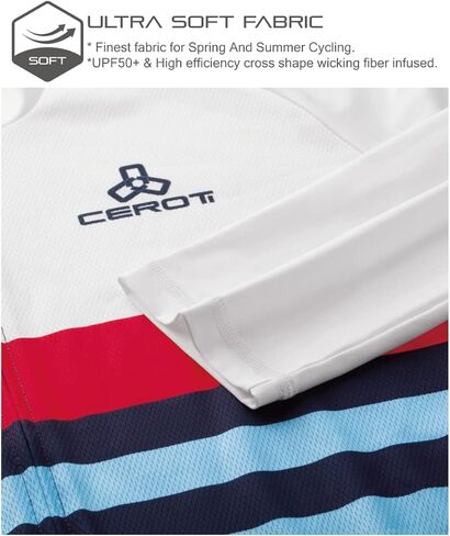 قميص CEROTIPOLAR Club Fit UPF50+ لركوب الدراجات خفيف الوزن وأكمام طويلة للرجال، قمصان ركوب الدراجات الهوائية، ماص للرطوبة، سريع الجفاف in Kuwait