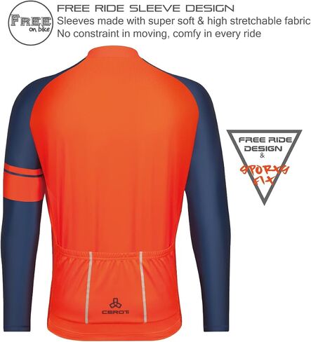 قميص CEROTIPOLAR Club Fit UPF50+ لركوب الدراجات خفيف الوزن وأكمام طويلة للرجال، قمصان ركوب الدراجات الهوائية، ماص للرطوبة، سريع الجفاف in Saudi Arabia