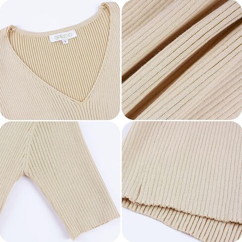 Women's Short Sleeve V Neck Ribbed Knit Pullover Slim Fit Basic T Shirt Tops in Saudi Arabia