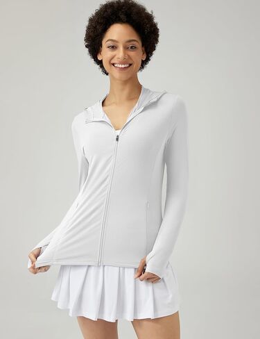 سترات Ivicoer النسائية للحماية من الشمس بعامل حماية من أشعة الشمس 50+ بسحاب وأكمام طويلة للمشي لمسافات طويلة وخفيفة الوزن مع جيوب in Kuwait