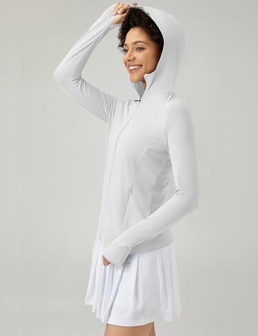 سترات Ivicoer النسائية للحماية من الشمس بعامل حماية من أشعة الشمس 50+ بسحاب وأكمام طويلة للمشي لمسافات طويلة وخفيفة الوزن مع جيوب in Kuwait