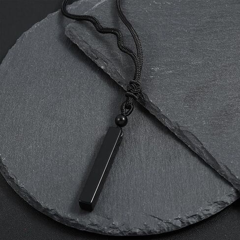 UILZ Healing Crystal Necklace for Men Women Natural Pointed Stone Pendant Necklaces Adjustable Black Rope Necklaces Gemstone Jewelry in Saudi Arabia