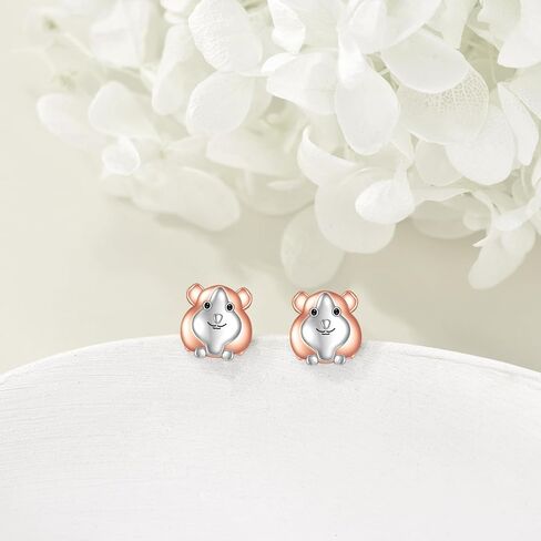 Dolphin/Guinea Pig/Black Cat/Frog Stud Earrings Sterling Silver Animals Stud Earrings Animals Hoops Birthday Holiday Party Gifts for Women Girls in Saudi Arabia