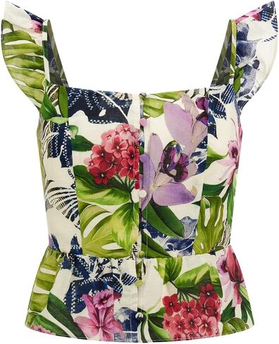 GUESS Women's Sleeveless Carine Peplum Top in Saudi Arabia