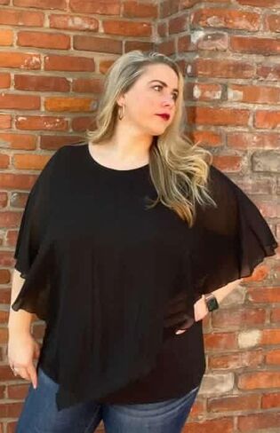 OLRIK مقاس كبير لقمصان الصيف النسائية الأنيقة، بلوزات شيفون غير رسمية، قمصان قصيرة الأكمام in Kuwait