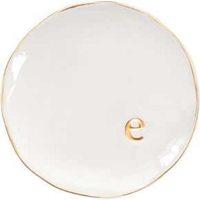 COLLECTIVE HOME - Ceramic Jewelry Tray, Decorative Trinket Dish for Rings Earrings Necklaces Bracelet Watch Keys, Birthday Mother's Day Christmas Gift for Women, 4.75", Glossy (s)