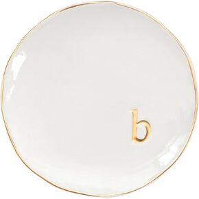 COLLECTIVE HOME - Ceramic Jewelry Tray, Decorative Trinket Dish for Rings Earrings Necklaces Bracelet Watch Keys, Birthday Mother's Day Christmas Gift for Women, 4.75", Glossy (s) in Kuwait