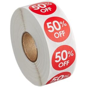 1000 Stickers Roll 20 Percent Permanent 1 Inch Round Label Sticker
