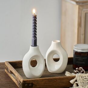Modern Ceramic Candle Holder, Black Candlestick Holders for Taper Candles, Decorative Candle Stick Candle Holder for Table Centerpiece, Candle Sticks Holder Decor