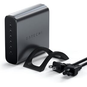 Satechi 165W USB C 4-Port GaN Charging Station – Compatible with MacBook Pro/Air M1 M2 M3, 2021 iPad Pro M1, iPhone 15 Pro Max/15 Pro/15/15 Plus