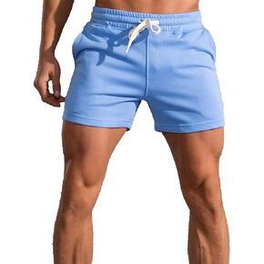Mens 5.5 Inch Sweat Shorts Mens Linen Shorts 5 Inch Inseam Cotton Shorts for Men Gym Shorts with Pockets
