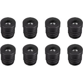 uxcell 24Pcs Inserts for Round Tubes with M6 Thread, for 19mm/0.75" OD Round Tube, Round Black Plastic Plug Caster Insert Chair End Caps Furniture Leg Plug