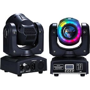 60W LED Moving Head Light, DJ Lights Stage Lighting with 8 GOBO RGB Color Mixing, Moving Head Light with DMX-512 and Voice Control, Suitable for Disco, Mobile DJ, Party, Wedding(1-Pack)