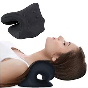 Neck Pain Relief- Neck Traction Pillow, High Density PU Memory Foam Cervical Traction Pillow. Reliefs Stiff Neck, Neck Ache and Migraine Relief in 10 mins.