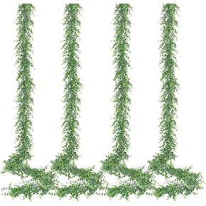MARTINE MALL Eucalyptus Garland, 2 Pack 12FT Artificial Greenery Garland Eucalyptus Leaves Vines, Faux Hanging Eucalyptus Garlands for Wall Table Arch Wedding Backdrop Party Home Decor (Green) in Saudi Arabia