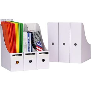 Magazine File Holder( 6Pack,Brown) Magazine File Organizer for Home, Office, Desk-Desk File Organizer-Magazine Storage Box with Label Stickers.