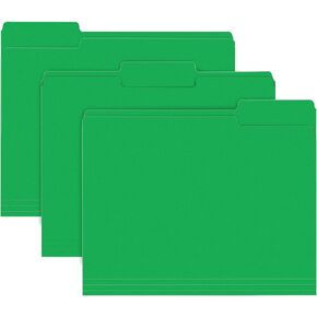 File Folder, RAZCC 150 Pack 1/3 Cut Tab File Folders Letter Size, Creen, Colored Folders with Tab Great for Organizing and Easy File Storage