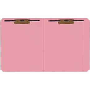 Top Tab File Folder, Pink, 2 Fasteners (2B1&3), 11 Point Reinforced Straight-Cut Tab, Letter Size, 50/Box