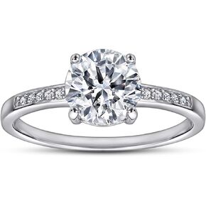 White Gold Plated Rings for Women, 925 Sterling Silver Rings Cubic Zirconia Engagement Promise Eternity Ring Jewelry Gift for Women Wife Girl