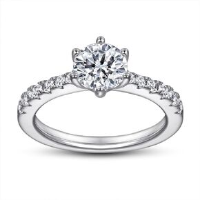 White Gold Plated Rings for Women, 925 Sterling Silver Engagement Rings Cubic Zirconia Wedding Promise Eternity Ring Jewelry Gift for Women Wife Girl
