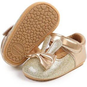 COSANKIM Baby Girls Mary Jane Shoes Soft Sole Infant Shoes Bowknot Princess Wedding Non Slip Toddler First Walker Crib Dress Shoes
