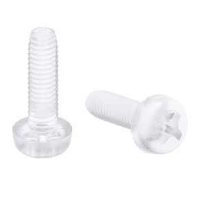 uxcell M4x6mm Plastic Screws PC Transparent Acrylic Phillips Cross Pan Hand Tighten Screw 50Pcs