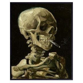 Vincent Van Gogh - Dope Posters - Dope Room Decor -8x10 Weed Smoking Skeleton Decor - Stoner Pothead Marijuana Gifts for Men - Creepy Goth Wall Art - Gothic Home Decor - Cannabis Gifts - Ganja, Blunt