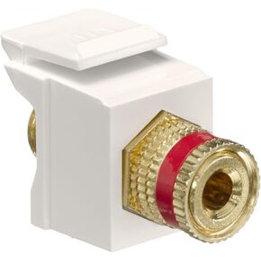Leviton 40833-BTR QuickPort Binding Post Adapter with Red Stripe, Light Almond