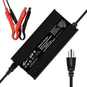 12V 20A Lithium Battery Charger LiFePO4 Battery Charger AC-DC Smart Charger with Anderson Connector LED Indicator Special for Lithium LiFePO4 Deep Cycle Rechargeable Batteries of Boat, RV